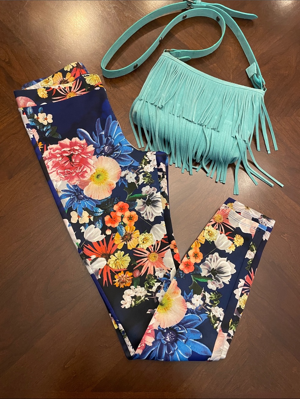 Navy Floral Leggings by Express